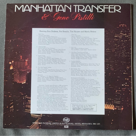 Manhattan Transfer & Gene Pistilli - One More Time Around Rosie… Live vinyl lp - Picture 2 of 4